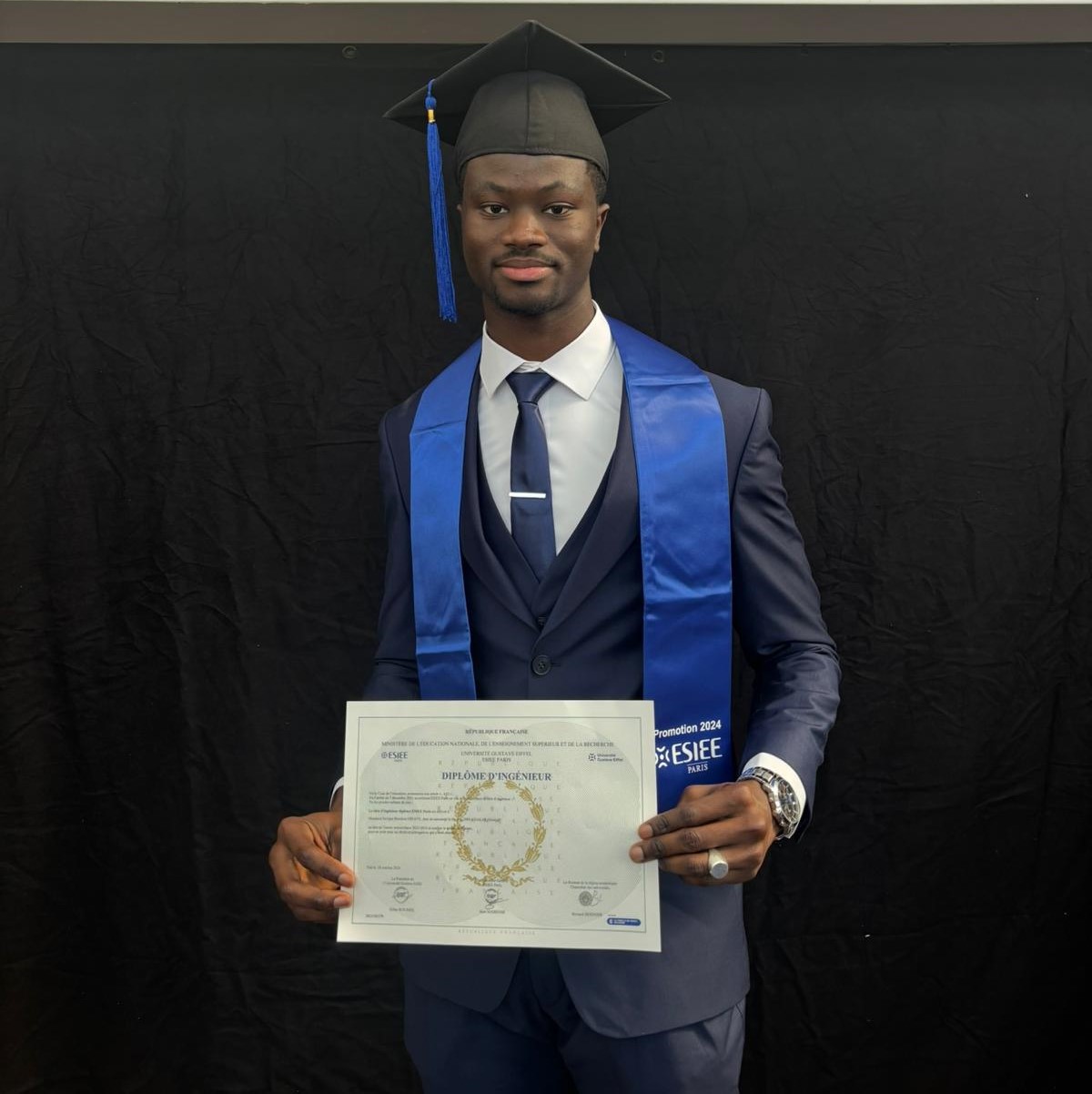 Serigne Bassirou lors de sa graduation à l’ESIEE PARIS