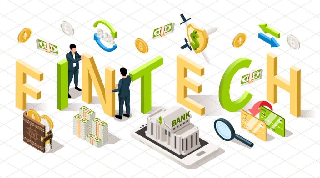 Fintech Isometric Text Composition