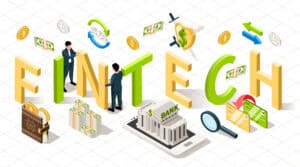 Fintech Isometric Text Composition